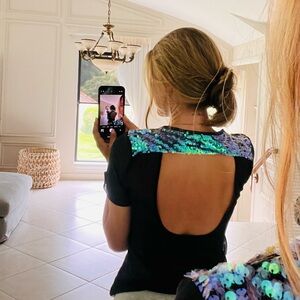 Lashes size 6 shirt see through back.